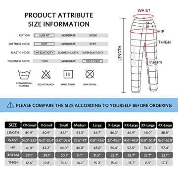 Tapasimme Men's Winter Warm Loose Utility Down Pants Sassy High Waisted Nylon Compression Snow Trousers (Medium, Black)