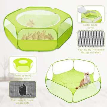 XIRGS Portable Small Animal Playpen for Indoor and Outdoor Use