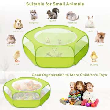 XIRGS Portable Small Animal Playpen for Indoor and Outdoor Use