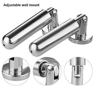 OOTSR Wall Mount Stainless Steel Art Display Curtain Rod Set
