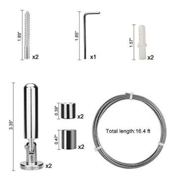 OOTSR Wall Mount Stainless Steel Art Display Curtain Rod Set
