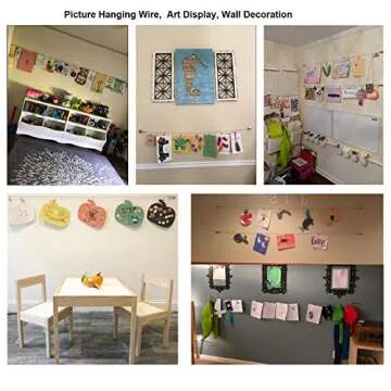 OOTSR Wall Mount Stainless Steel Art Display Curtain Rod Set