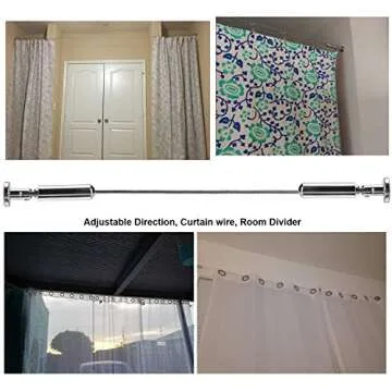 OOTSR Wall Mount Stainless Steel Art Display Curtain Rod Set
