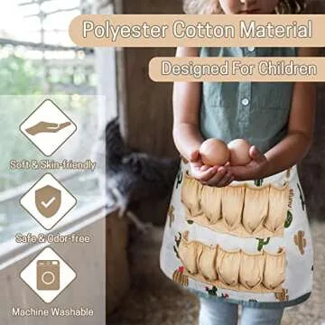 Aurya Kids Egg Apron, Chicken Eggs Collecting Gathering Holder Apron, Hen Duck Goose Eggs Holder Apron for Children