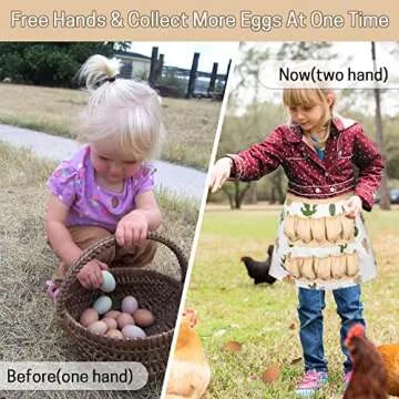 Aurya Kids Egg Apron, Chicken Eggs Collecting Gathering Holder Apron, Hen Duck Goose Eggs Holder Apron for Children