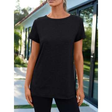 AUTOMET Shirts for Women Summer Spring Tops Short Sleeve Oversized Tshirts Fashion Basic Casual Tee Clothes 2025 Trendy 02black XL