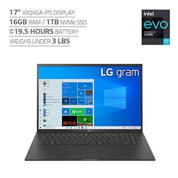 LG gram 15-inch Lightweight Laptop, FHD Touchscreen, Intel Ultra 7-155H(16-Core), 32GB RAM, 2TB SSD,...
