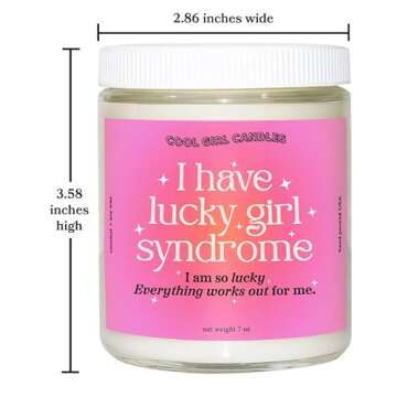 Cool Girl Candles | Lucky Girl Syndrome Coconut + Hibiscus Scented Candle Preppy Pink Aesthetic Room Decor Pastel Danish Y2K Gift for Sister Tiktok Viral Best Friend BFF Bestie for her