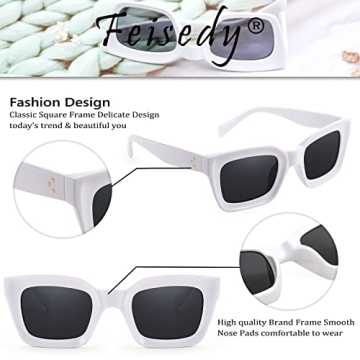 FEISEDY Classic Women Sunglasses Thick Frame UV400 Protection