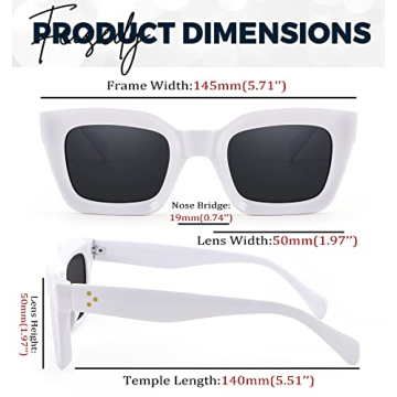 FEISEDY Classic Women Sunglasses Thick Frame UV400 Protection