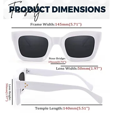 FEISEDY Classic Women Sunglasses Thick Frame UV400 Protection