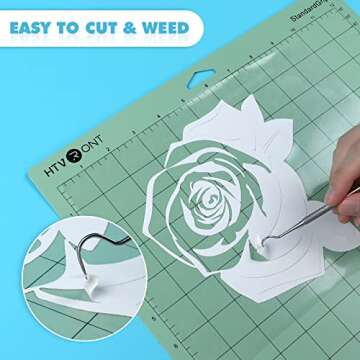 HTVRONT Rainbow White Glitter Heat Transfer Vinyl Roll - 10" x 10 FT Iron on Vinyl, White Glitter HTV Vinyl for Shirts - Easy to Cut & Weed