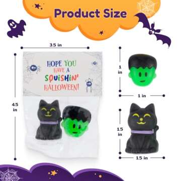 30 Pack Halloween Squishes, Halloween Party Favors, Halloween Classroom Favors, Squishy Toys, Goodie Bag Fillers, Bulk School for Kids, Halloween Treats Non Candy, Teal Pumpkin Project
