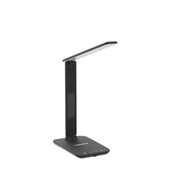 LED Desk Lamp, Desk Lamp with Wireless Charger, Suitable for Home, Office Dimmable Desk Lamp, with USB Charging Port, Built-in Clock, Calendar, Thermometer and Automatic Timing Reading Desk Lamp.