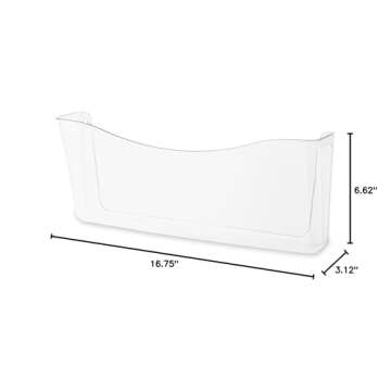 Rubbermaid Unbreakable Single Pocket Wall File, Legal Size, Clear (65980ROS)
