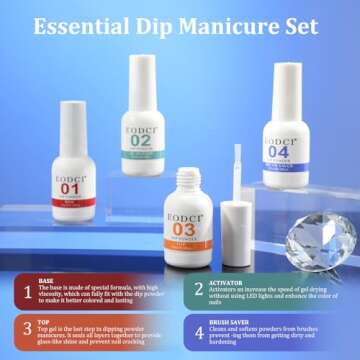 Eodci 12 Pcs Dip Powder Nail Kit for Stunning Manicures