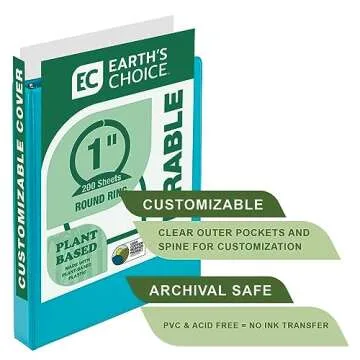 Samsill Plant-Based 1 Inch Durable Round Ring, Made in USA, View Binder, Eco-Friendly, USDA Certified Biobased, 2 Pack, Turquoise