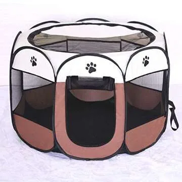 BODISEINT Portable Pet Playpen, Dog Playpen Foldable Pet Exercise Pen Tents Dog Kennel House Playgro...