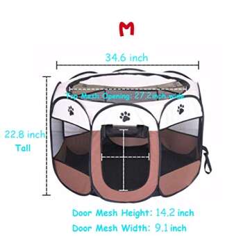 BODISEINT Portable Pet Playpen, Dog Playpen Foldable Pet Exercise Pen Tents Dog Kennel House Playground for Puppy Dog Yorkie Cat Bunny Indoor Outdoor Travel Camping Use