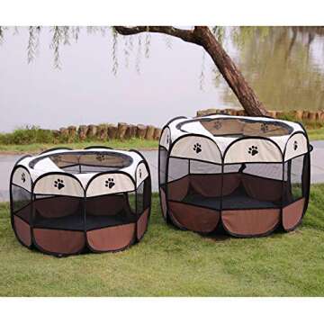 BODISEINT Portable Pet Playpen, Dog Playpen Foldable Pet Exercise Pen Tents Dog Kennel House Playground for Puppy Dog Yorkie Cat Bunny Indoor Outdoor Travel Camping Use