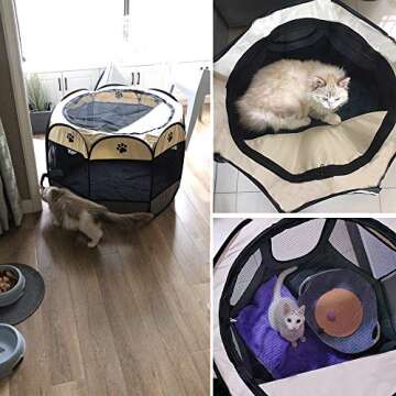 BODISEINT Portable Pet Playpen, Dog Playpen Foldable Pet Exercise Pen Tents Dog Kennel House Playground for Puppy Dog Yorkie Cat Bunny Indoor Outdoor Travel Camping Use