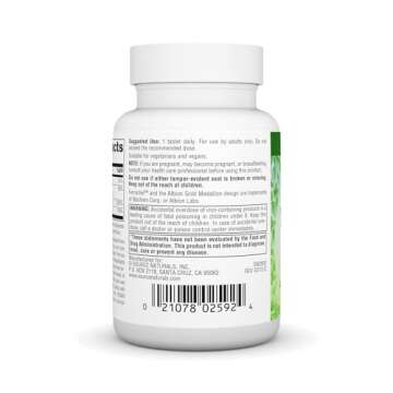 Source Naturals Vegan True Iron Support, Gentle on The Stomach and Chelated for Increased Absorbtion* - 180 Tablets