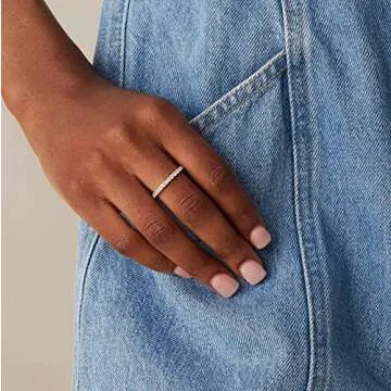 PAVOI Stackable Gold Plated Eternity Bands for Women