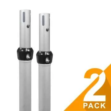 Urquid Linen Pipe and Drape Adjustable Uprights (2 Pack, 7-12 FT) for All Events and Backdrops