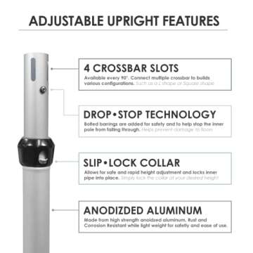 Urquid Adjustable Drape Uprights for Events & Photography