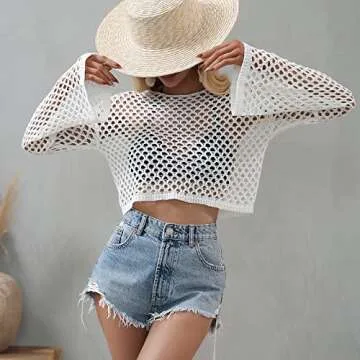 Yioaga Women's Summer Crochet Beach Cover Up