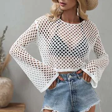 Yioaga Women's Summer Crochet Beach Cover Up