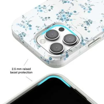 Stylish iPhone 16 Pro Max Case - Floral, MagSafe Ready