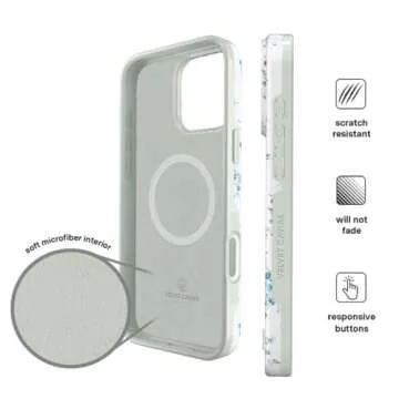 Stylish iPhone 16 Pro Max Case - Floral, MagSafe Ready