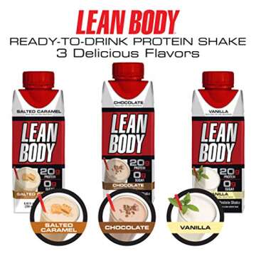 LABRADA NUTRITION - Lean Body RTD Whey Protein Shake, Convenient On-The-Go Meal Replacement Shake for Men & Women, 20 grams of Protein – Zero Sugar, Lactose & Gluten Free, Salted Caramel (Pack of 16)