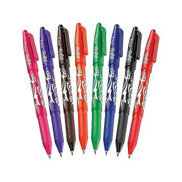 PILOT, FriXion Ball Erasable & Refillable Gel Ink Pens, Fine Point 0.7 mm, Pack of 8, Assorted Colors