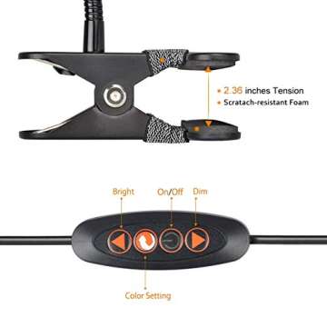 LEPOWER Clip on Light with Adjustable Brightness & Colors