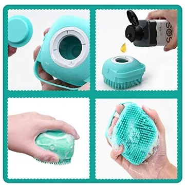 ELEGX Pet Bath Brush with Shampoo Dispenser - Easy to Use!