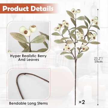 Arborus 2 Pieces Artificial Fall Stems for Beautiful Decor