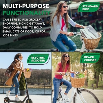 Wicker Bike Basket – Fit for All Bikes, Light Brown