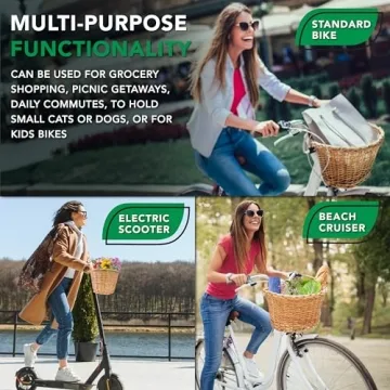 Wicker Bike Basket – Fit for All Bikes, Light Brown