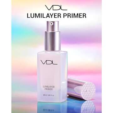 VDL Lumilayer Primer (Glowy Finish, 1.01fl oz) - Illuminating Pearl Makeup Base for Glowing Skin. Ko...