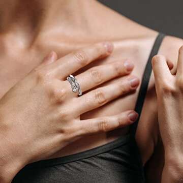 Dorriss Ring for Women Twisted Cable Nail Silver Rings Adjustable Open Stackable Cubic Zirconia Vintage Designer Fashion Jewelry Girlfriend Wife Mom