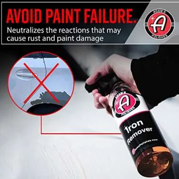 Adam's Polishes Iron Remover - Iron Out Fallout Rust Remover Spray for Car Detailing | Remove Iron Particles in Car Paint, Motorcycle, RV & Boat | Use Before Clay Bar, Car Wax or Car Wash