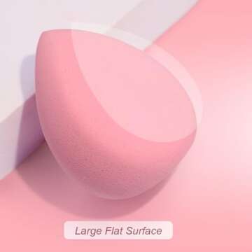6pcs Flat Duo Makeup Sponge Set, Super Soft Latex-Free Blending Sponge for Flawless Application - Liquid, Cream, Powder, Patented Design, Pink
