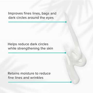 ClarityRx Easy On The Eyes Smoothing Eye Cream, Natural Plant-Based Anti-Aging Under Eye Cream for Dark Circles, Contains Hyaluronic Acid, Paraben & Cruelty Free (0.5oz)