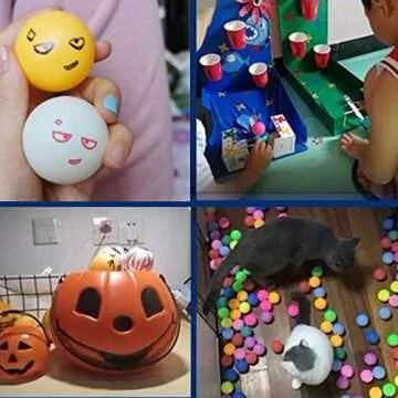 KEVENZ 60-Pack Multicolor Ping Pong Balls for All Ages