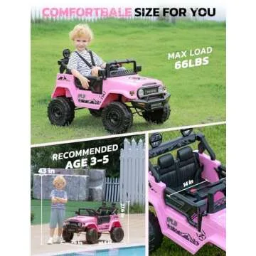 ELEMARA 12V FJ40 Ride On Car for Kids with Remote