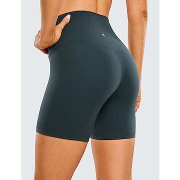CRZ YOGA Womens ButterLuxe Biker Shorts 6 Inches - High Waisted Workout Running Volleyball Spandex Y...