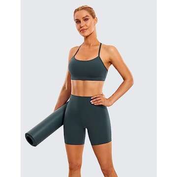 CRZ YOGA Womens ButterLuxe Biker Shorts 6 Inches - High Waisted Workout Running Volleyball Spandex Yoga Forest Dark Green Small