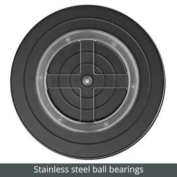 mDesign Rustic Lazy Susan Turntable Metal Spinner Tray - Kitchen Cabinet, Pantry, Fridge, Cupboards, or Counter Organizing, Fully Rotating Organizer for Food, Spices, and Condiments, 12" Round, Black